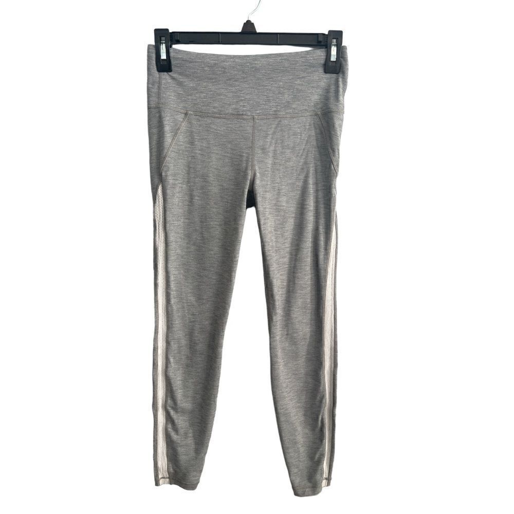 Athleta Women’s Small Workout Gym Gray with white mesh Leggings
